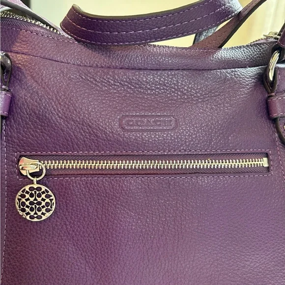 Coach Leather Alexandra Convertible Pebble Leather Tote F17566 - Picture 8 of 11